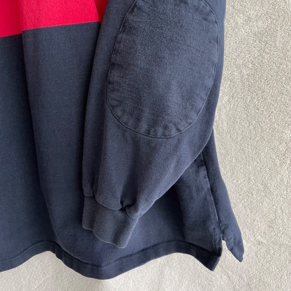 VINTAGE Polo Ralph Lauren Sport Rugby Shirt Striped w/Elbow Patches. - Picture 7 of 8